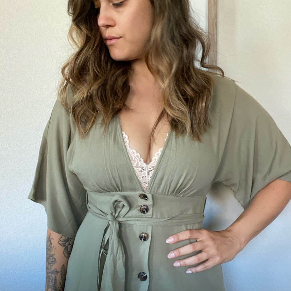 Button up midi dress